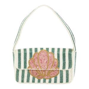 MADE IN INDIA multi Beaded Seashell Shoulder Bag.